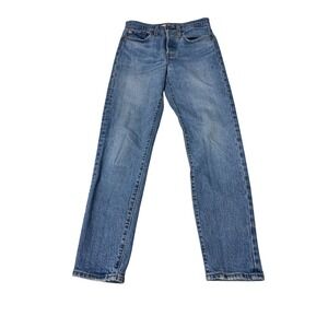 Levis Premium Big E Wedgie Straight Jeans Womens W24 L27 Blue  Wash High Rise